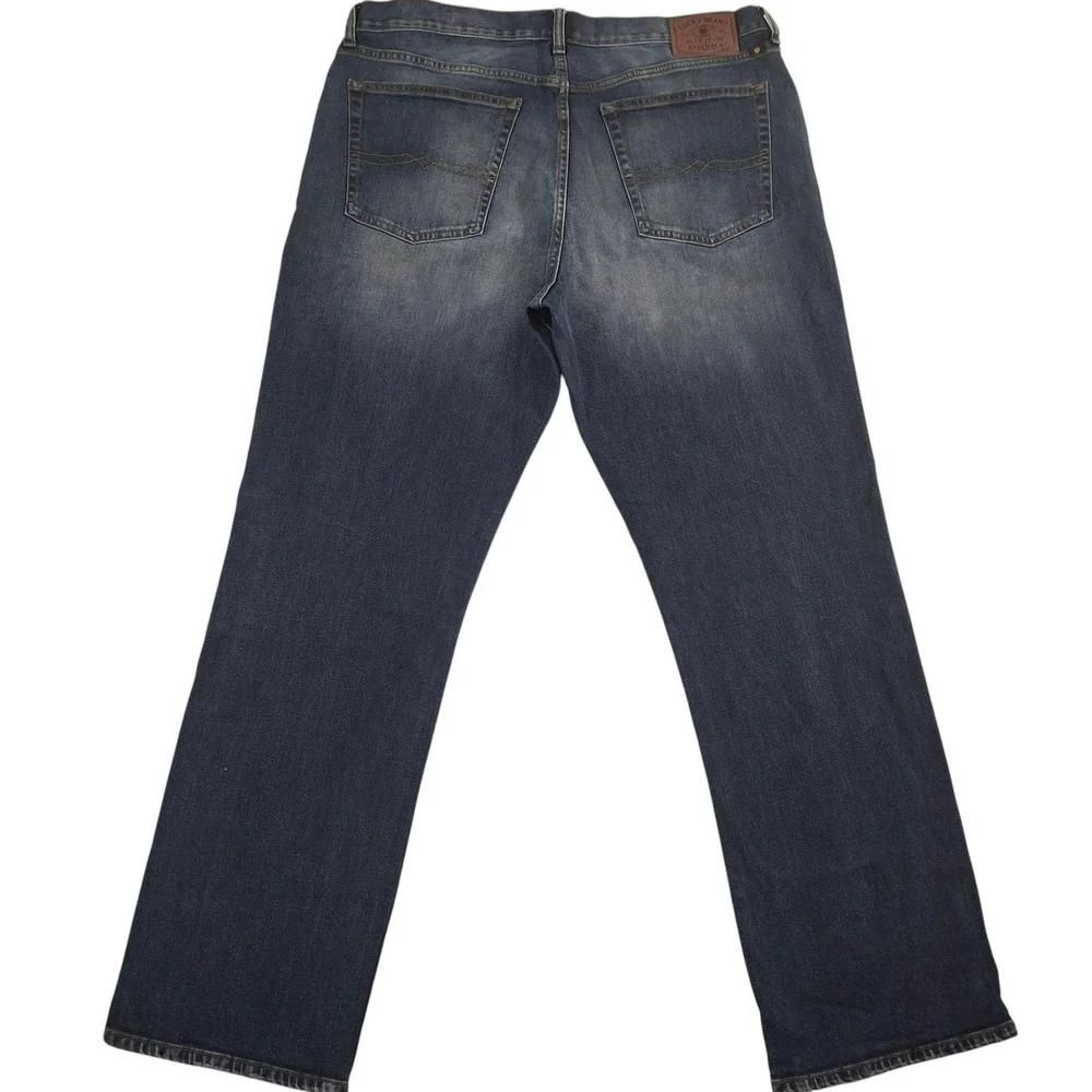 Lucky Brand 181 Relaxed Straight Mens Blue Jeans 36x32 Medium Wash Denim
